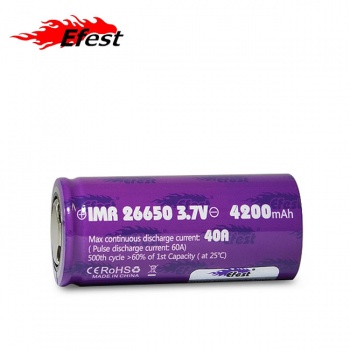 Batterie Accu EFEST Purple IMR 26650 40A - 4200mAh