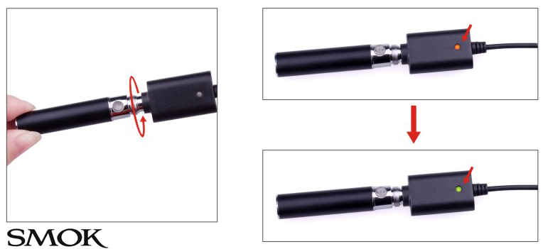 Chargement et mise en place de la batterie du kit Kear smoktech